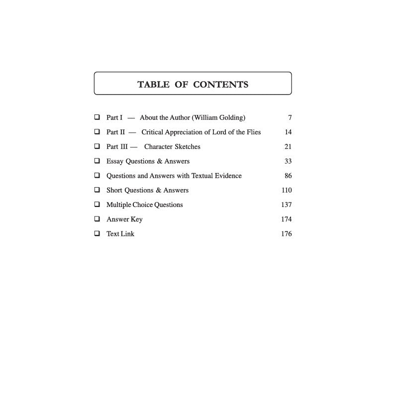 Lord of the Flies William Golding – Text with Critical Analysis & MCQ (English Version)