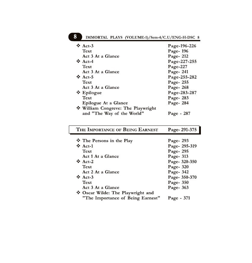 Immortal Plays (Vol-1) (ENG-H-DSC-8) – Complete Text with Critical Analysis, SEM-4, CU (English Version) - Retail Maharaj