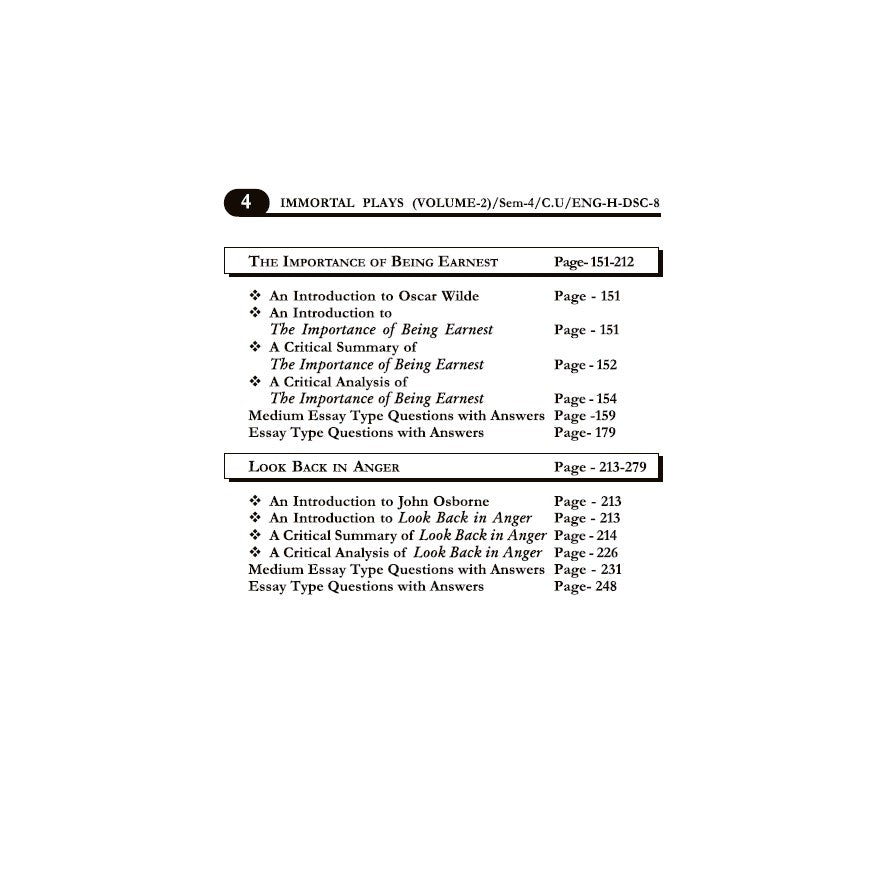 Immortal Plays (Vol-2) (ENG-H-DSC-8) – A Complete Guide with Model Question & Answer, SEM-4, CU (English Version) - Retail Maharaj