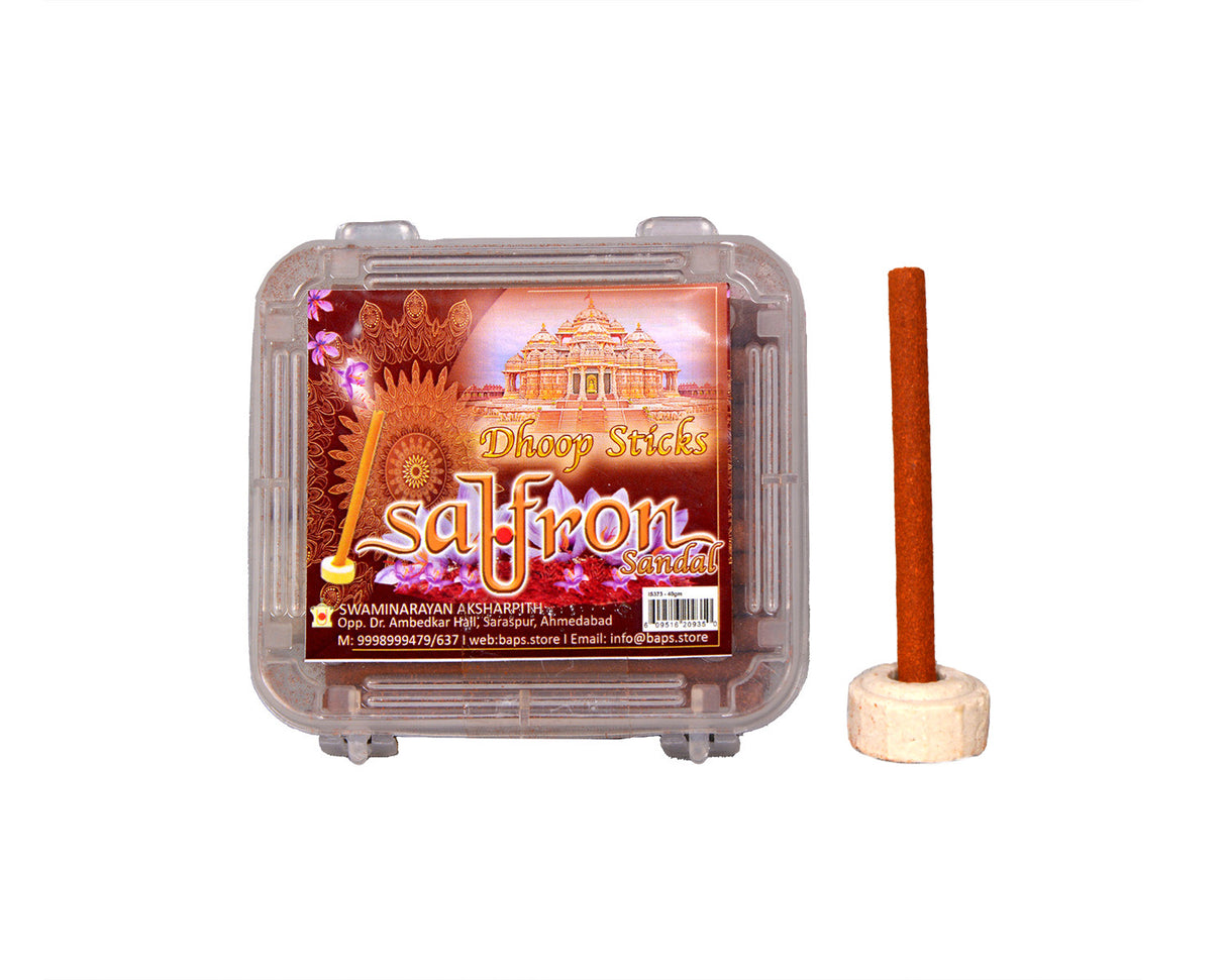 Saffron Sandal Dhoop Stick 4" Stick | Plastic Container