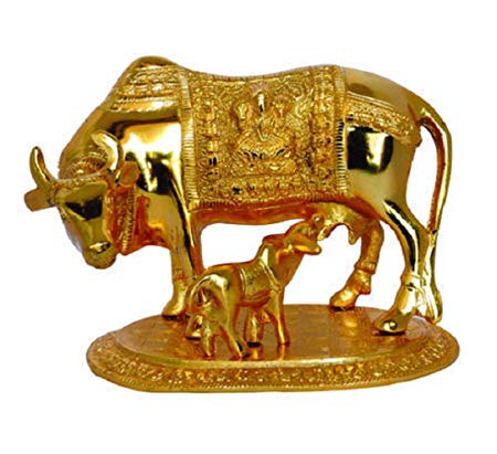Retail Mahharaj Sacred Kamdhenu Cow with Calf for Prosperity and Nourishment - Retail Maharaj