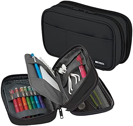Lihit Lab Bag in Bag Two Zipper Pen Case Organizer Black - Retail Maharaj