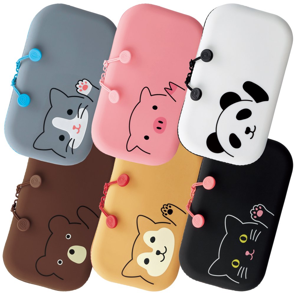 Lihit Lab Puni Labo Flat Zipper Pouch Cute Animal Design Organizer - Retail Maharaj