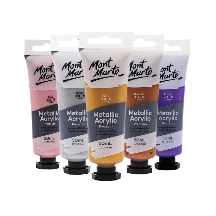 Monte Marte Metallic Acrylic Paint Premium 50ml Tube (Bronze) - Retail Maharaj