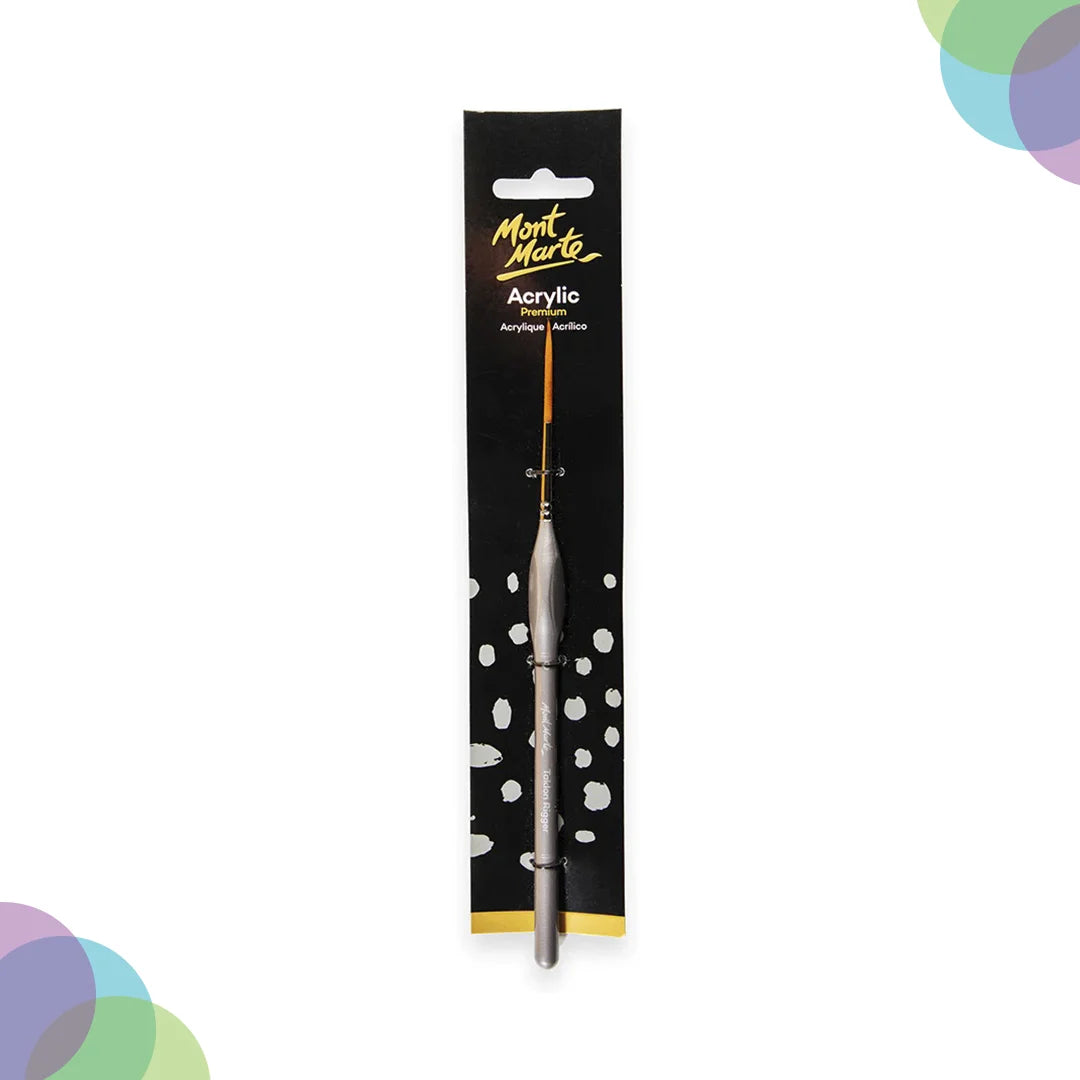 Mont Marte Artist Taklon Rigger Brushes for Fine Detail and Line Work - Retail Maharaj
