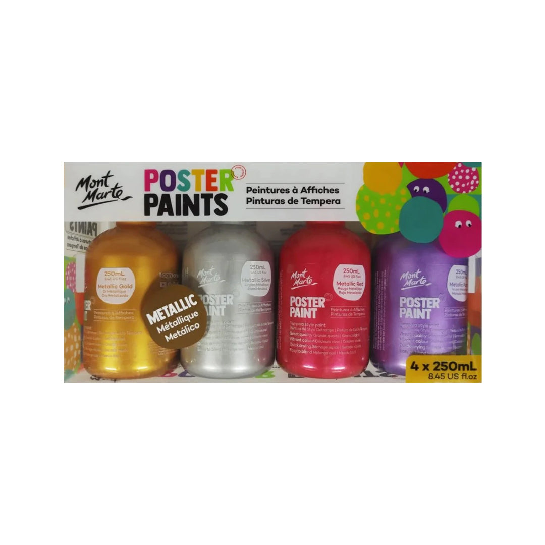 Mont Marte Metallic Poster Paint Set 250 ML - Retail Maharaj