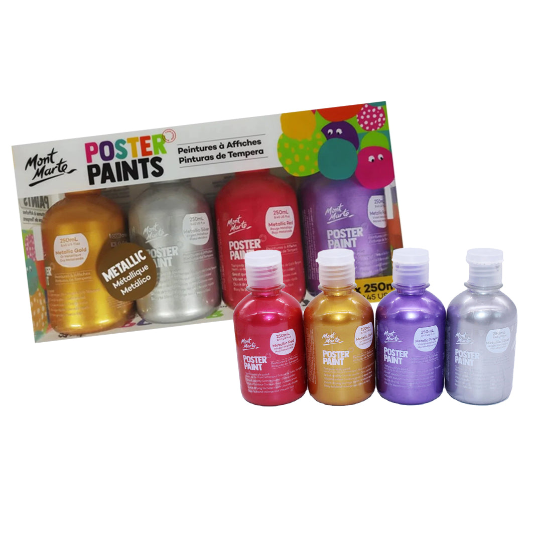 Mont Marte Metallic Poster Paint Set 250 ML - Retail Maharaj