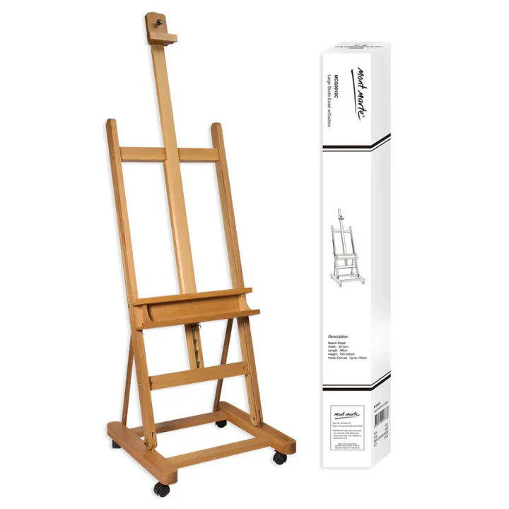 Mont Marte Large Studio H-Frame Easel with Castors for Canvas and Painting - Retail Maharaj