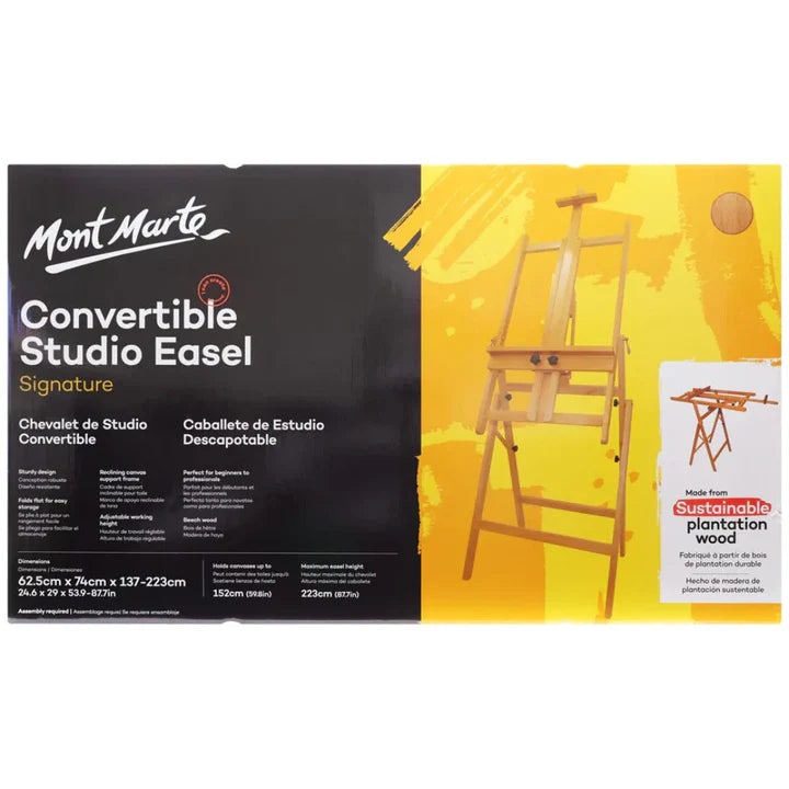 Mont Marte Signature Convertible Studio Easel for Large Canvas Painting - Retail Maharaj