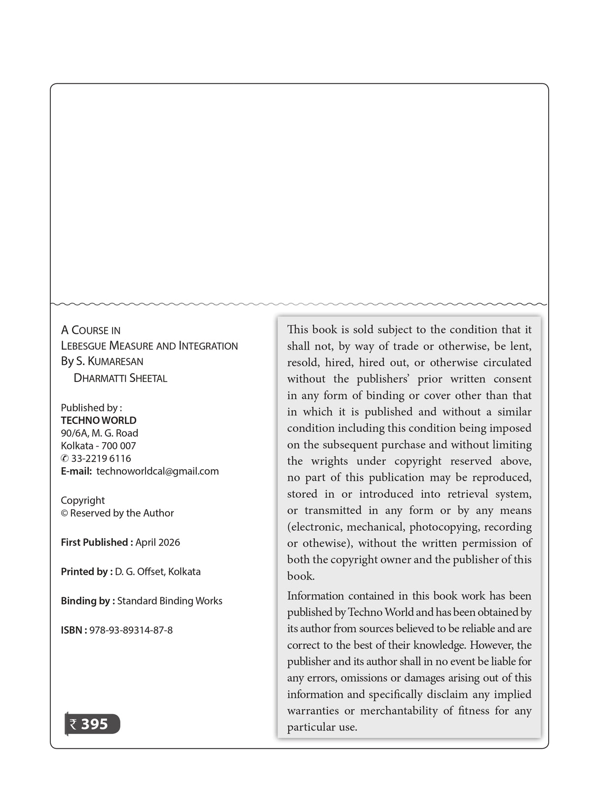 A Course In Lebesgue Measure & Integration (English Version)