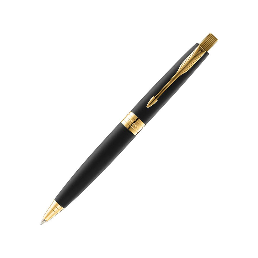 Parker Aster Lacque Black Gold Trim Ballpoint Pen - Retail Maharaj