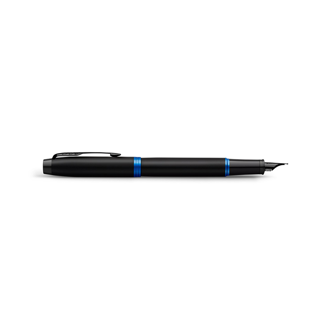 Parker IM Professional Marine Blue Black Trim Medium Fountain Pen - Retail Maharaj
