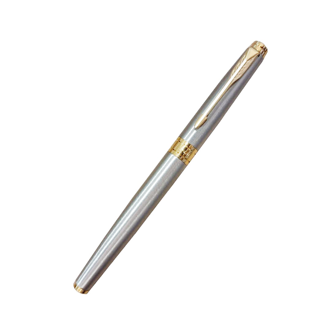 Parker Aster Brushed Metal Gold Trim Rollerball Pen - Retail Maharaj