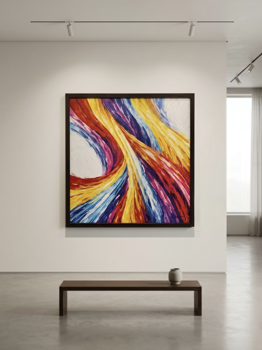 Currents of Radiant Energy – Digital Artwork by Debashis Sen (24 × 24 Inch)