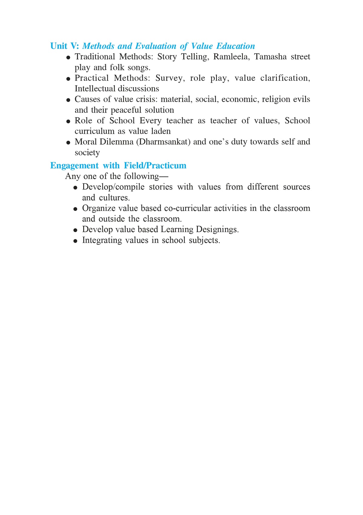4th Semester BEd Scholar: Peace and Value Education
