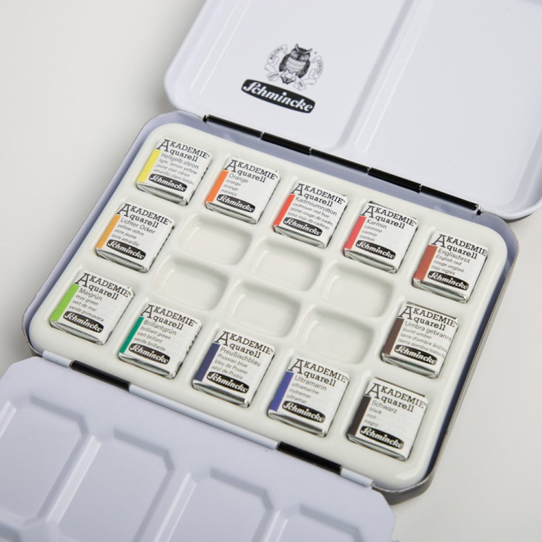 Schmincke Akademie Aquarell Watercolour Pan Sets for Beginners and Students - Retail Maharaj