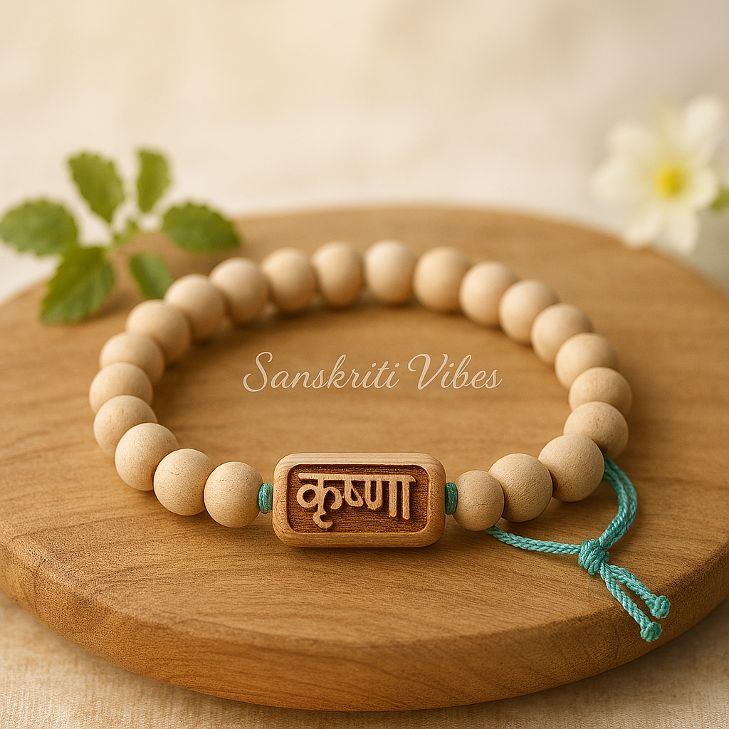Krishna Naam Bead Tulsi Bracelet – Simplicity with Calm for Divine Blessings - Retail Maharaj