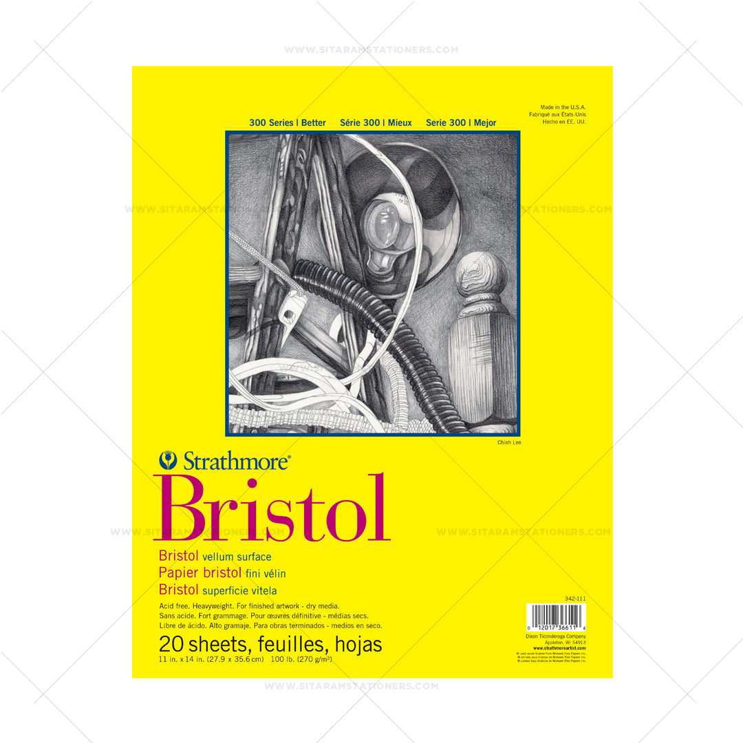 Strathmore 300 Series Bristol Paper Pad 100 lb (270 GSM) | Smooth & Vellum Surface | Open Stock - Retail Maharaj