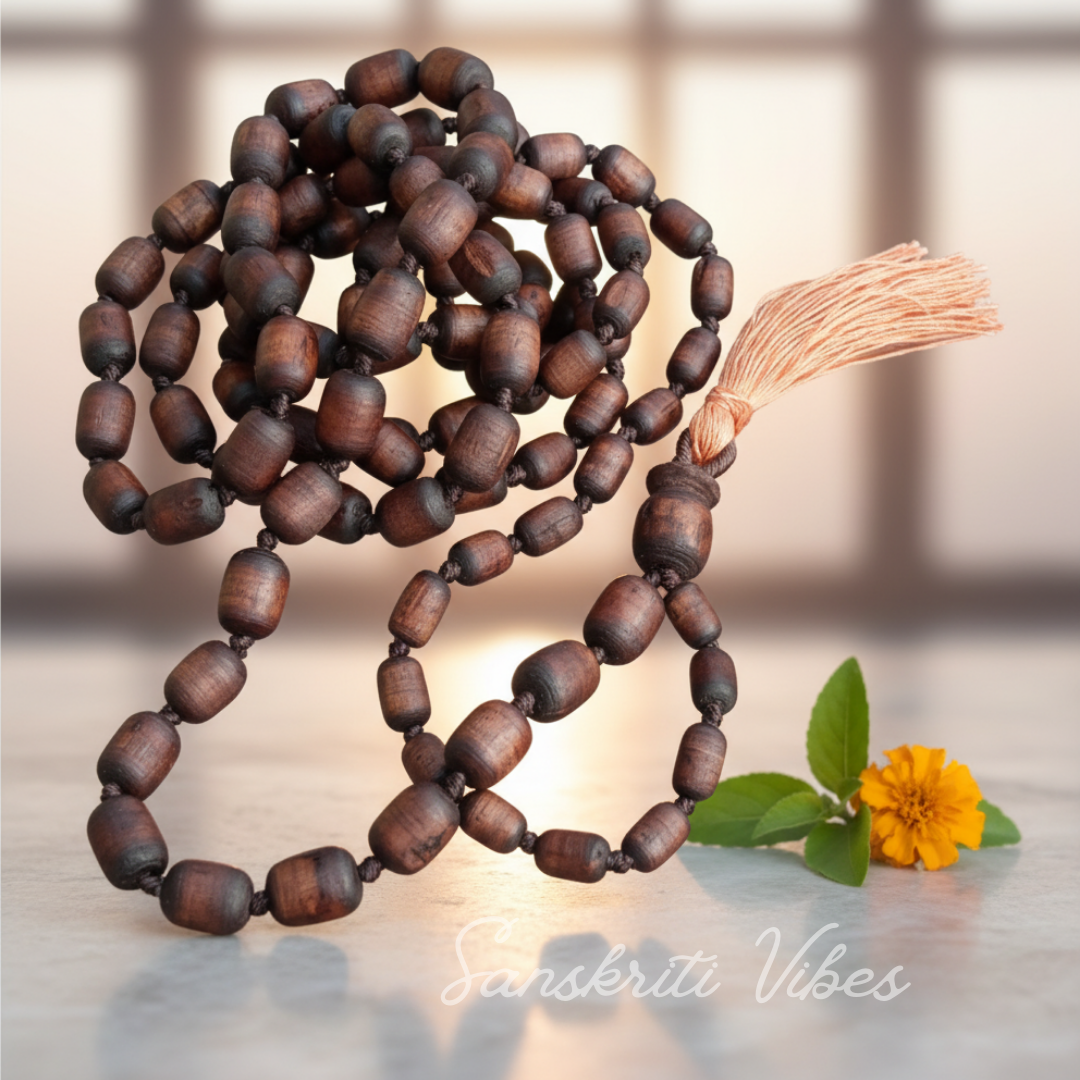 108 + 1 Guru Bead Original Tulsi ISKCON Japa Mala – Premium Quality 14mm Beads for Chanting & Meditation - Retail Maharaj