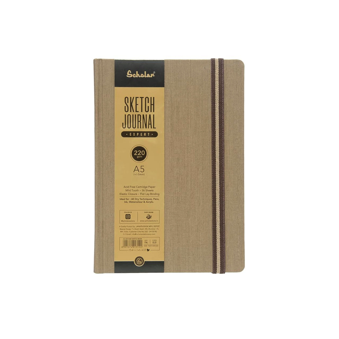 Scholar Sketch Journal 220 GSM Expert – Hard Cover Glue Bound Sketchbook (A5 / A4) - Retail Maharaj