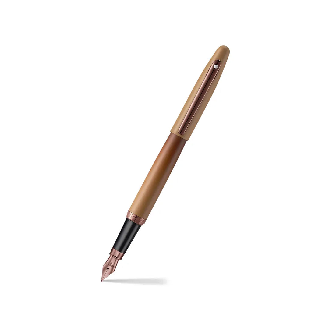 Sheaffer VFM 9428 Coffee Edition Matt Brown Pen with Regal Brown PVD Trims - Retail Maharaj