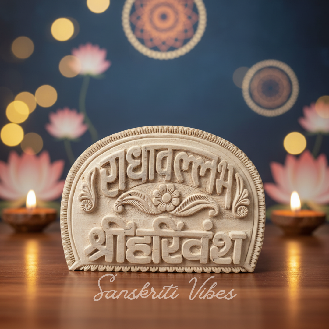 Radha Vallabh Shri Harivansh Kadam Wood Naam Sewa Idol – Handcrafted Statue of Shri Radha & Shri Radha Vallabh for Home Temple - Retail Maharaj
