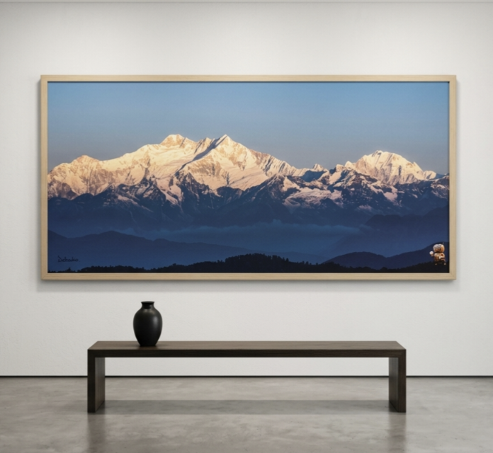 Crowned in Silence: The Himalayan Majesty – Digital Artwork by Debashis Sen (48 × 24 Inch)