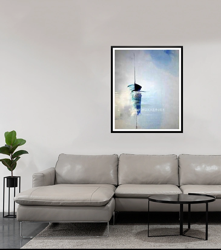 Solitary Drift Original Acrylic Canvas Painting by Rakhi Mukherjee