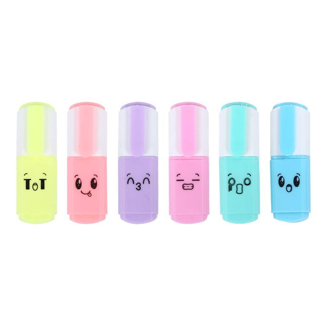 Cute Student Mini Cartoon Highlighter Pen Set for Study and Office - Retail Maharaj