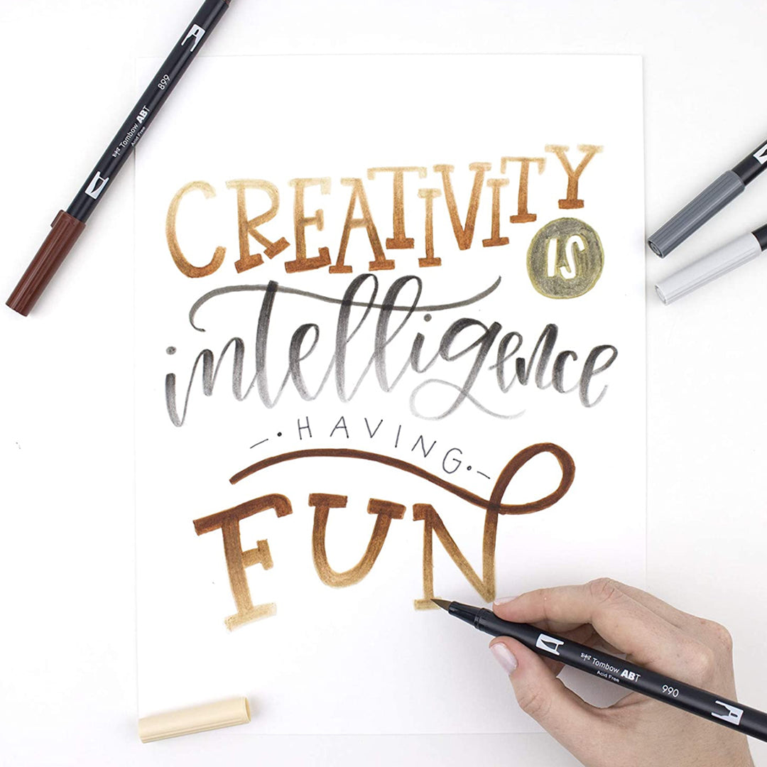 Tombow Dual Brush Pen Set of 20 Colours – Neutral Palette - Retail Maharaj