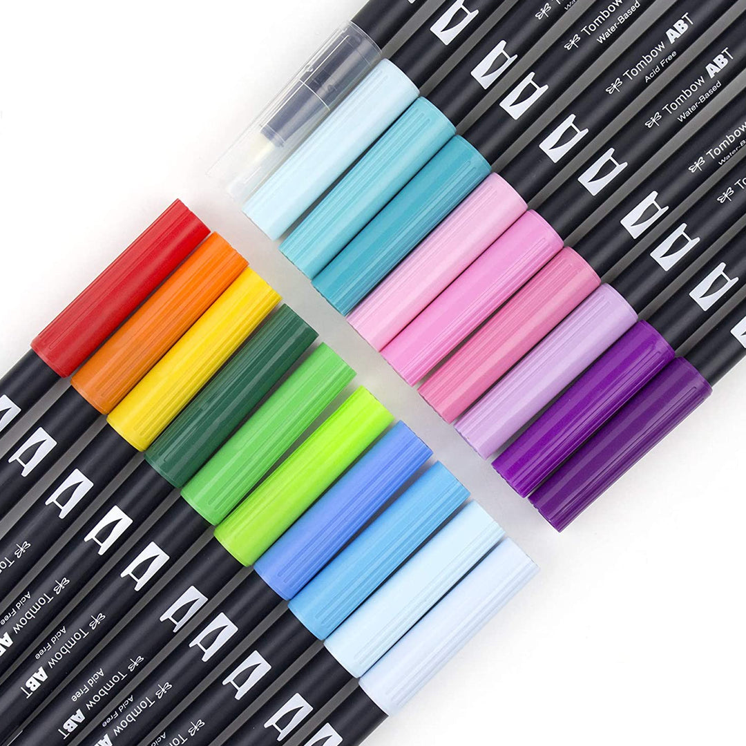 Tombow Dual Brush Pen Set of 20 Colours – Perfect Blends Palette - Retail Maharaj
