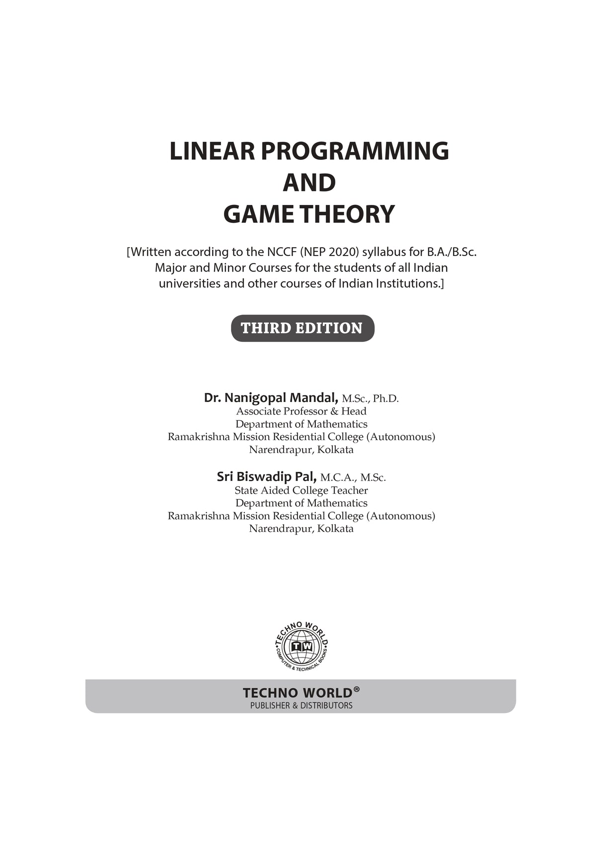 Linear Programming and Game Theory (English Version) 3rd Edition - Retail Maharaj
