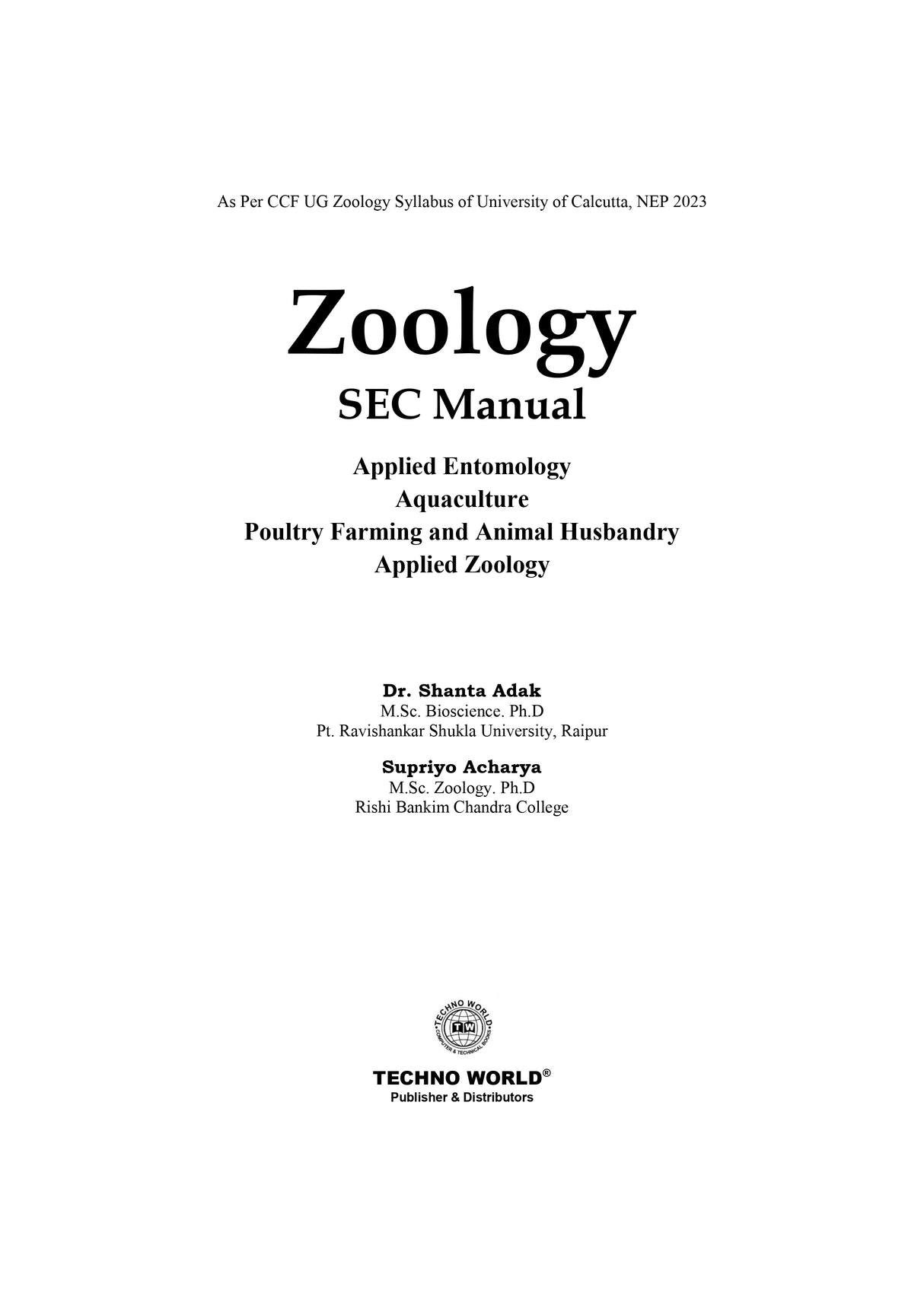 ZOOLOGY SEC MANUAL (English version) - Retail Maharaj