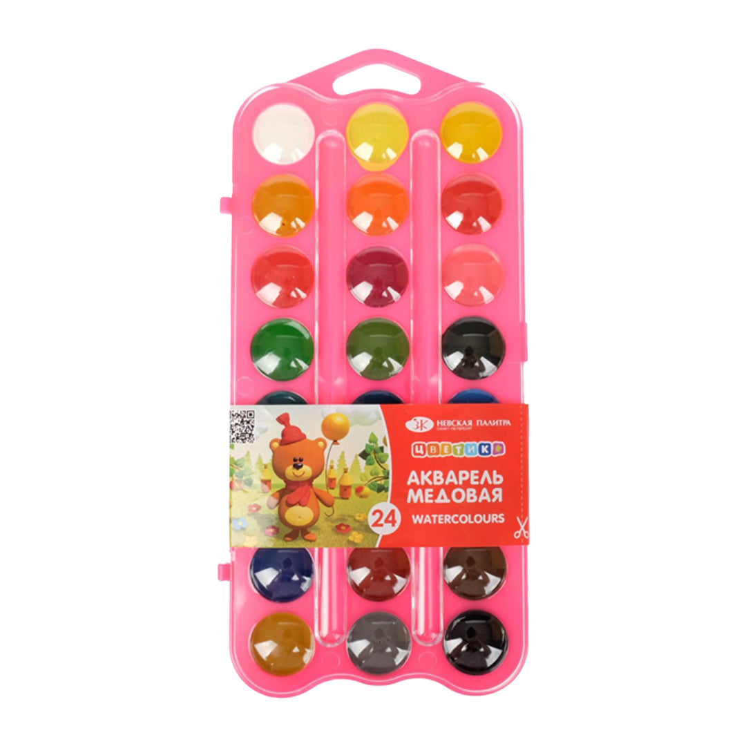 Nevskaya Palitra Tsvetik Kids Watercolour Paint Set in Plastic Box - Retail Maharaj