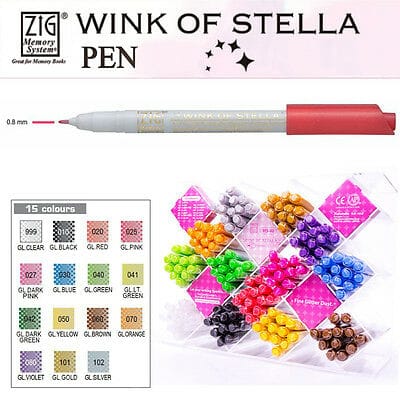 ZIG Wink of Stella Real Glitter Marker Pen Open Stock - Retail Maharaj