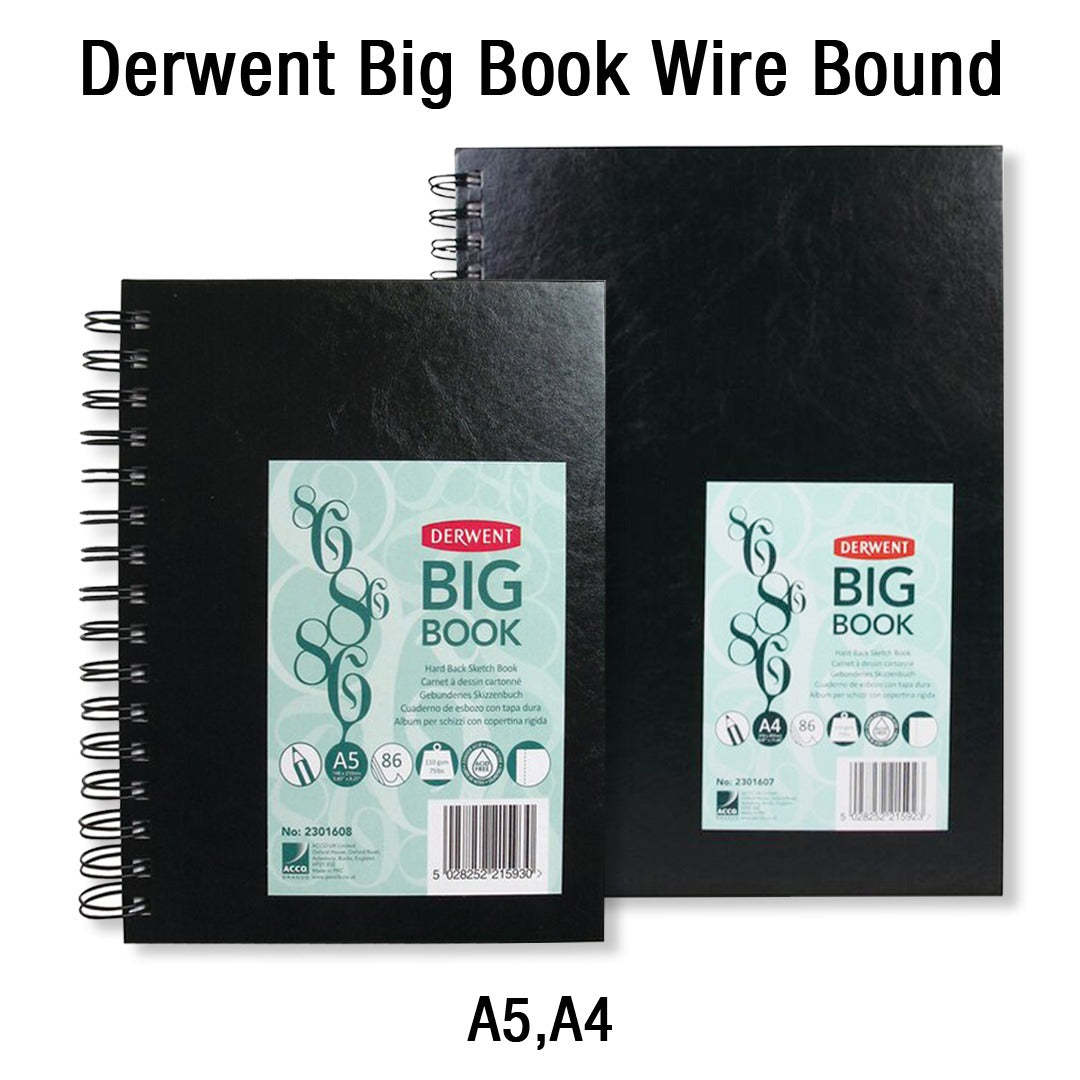 Derwent Big Book Wire Bound Hardback Sketchbook 110 GSM - Retail Maharaj