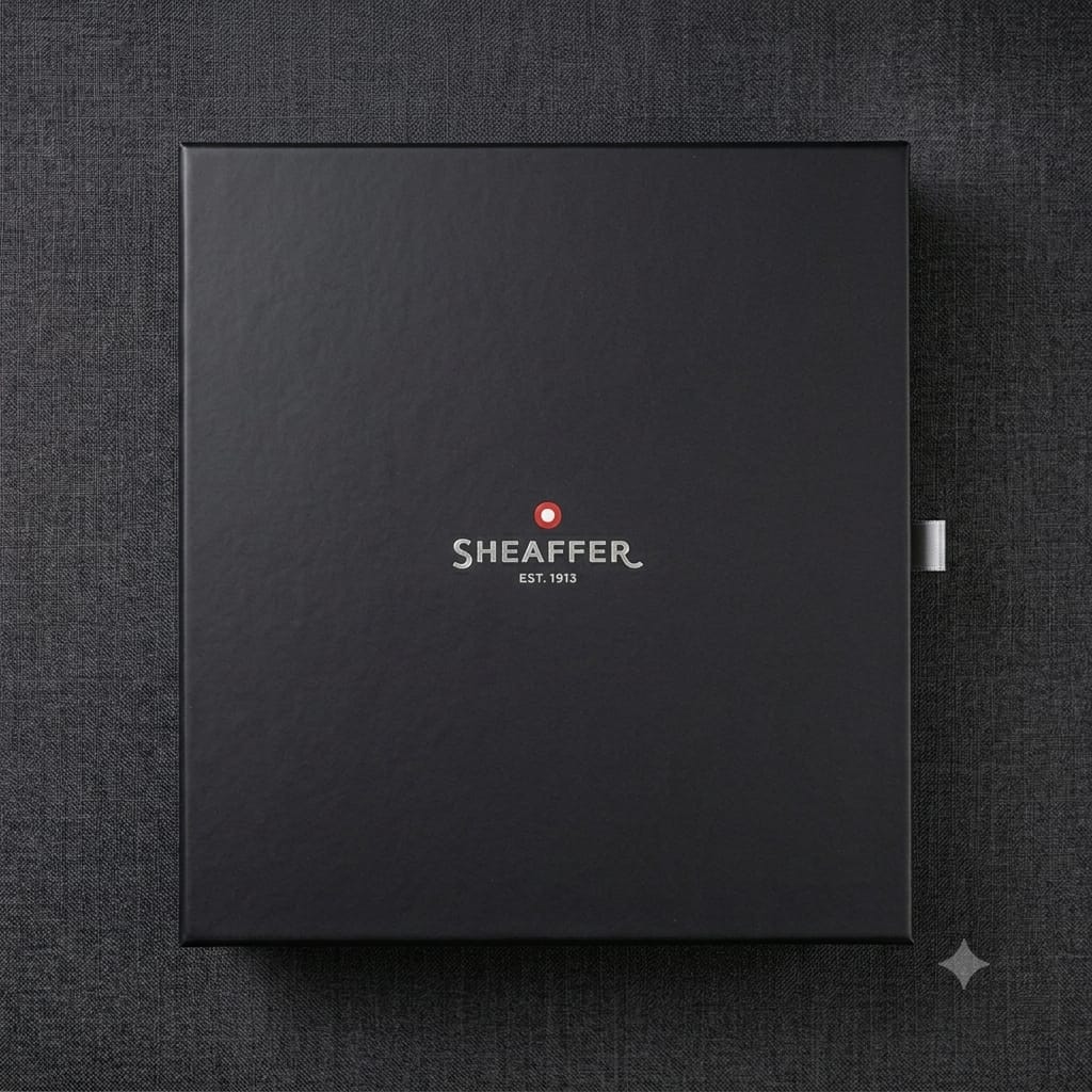 Sheaffer Gift Set ft. Glossy Black G9340 Ballpoint Pen with Gold Tone Trim and Medium Notebook
