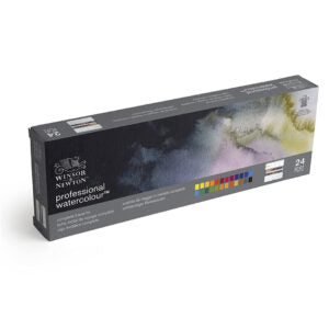 Winsor & Newton Professional Water Colour Lightweight Metal Box, 24 Half Pans - Retail Maharaj