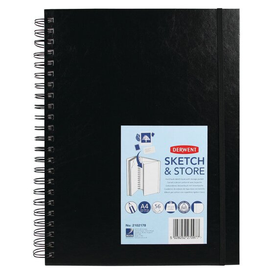 Derwent Sketch and Store Wire Bound Hardback Sketchbook 165 GSM - Retail Maharaj