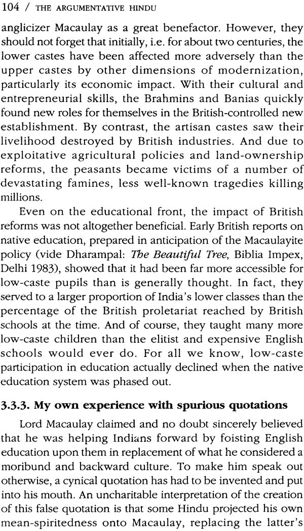 The Argumentative Hindu (Essays by a Non-Affiliated Orientalist) - Retail Maharaj