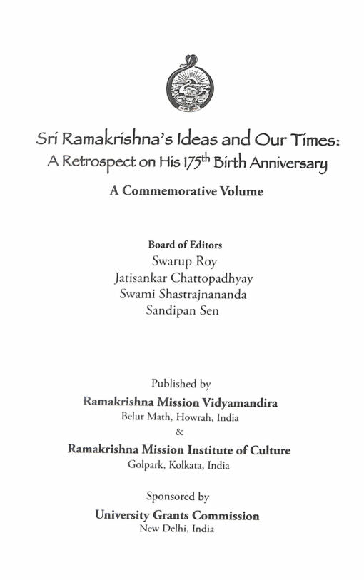 Sri Ramakrishna’s Ideas and Our Times: A Retrospect on His 175th Birth Anniversary - Retail Maharaj