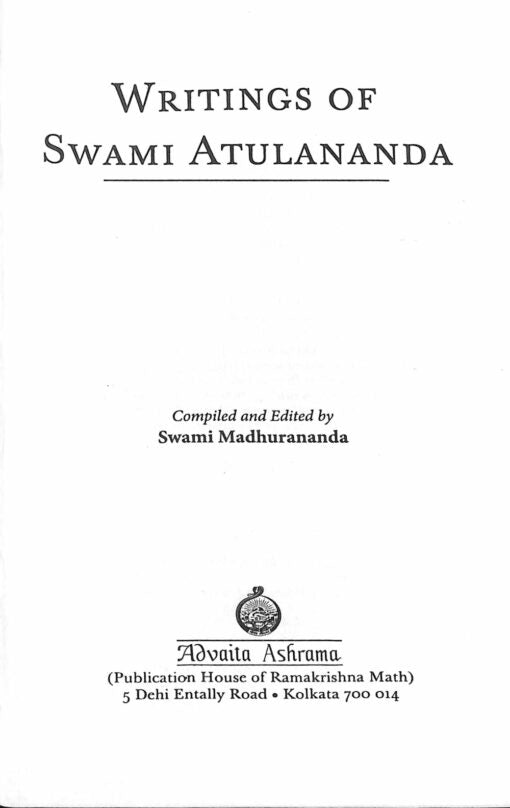 Writings of Swami Atulananda - Retail Maharaj