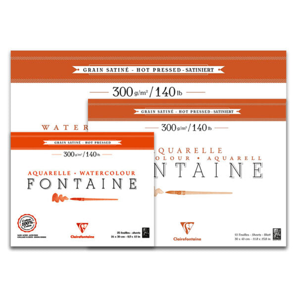 Clairefontaine Fontaine Hot Pressed Watercolour Pad 300 GSM - Retail Maharaj