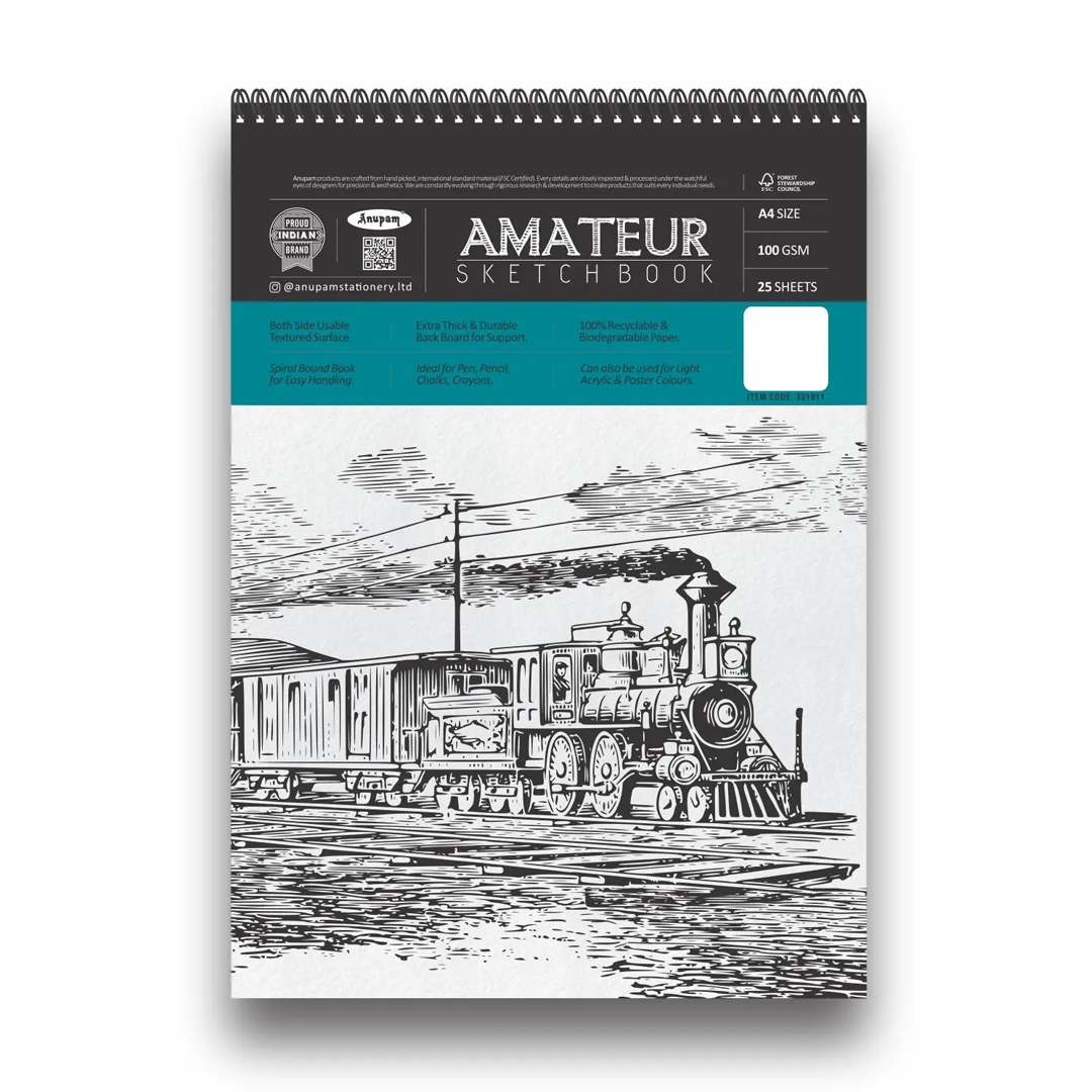 Anupam Amateur Sketchbook 100 GSM Soft Bound Wire-O – Acid Free Cartridge Paper - Retail Maharaj