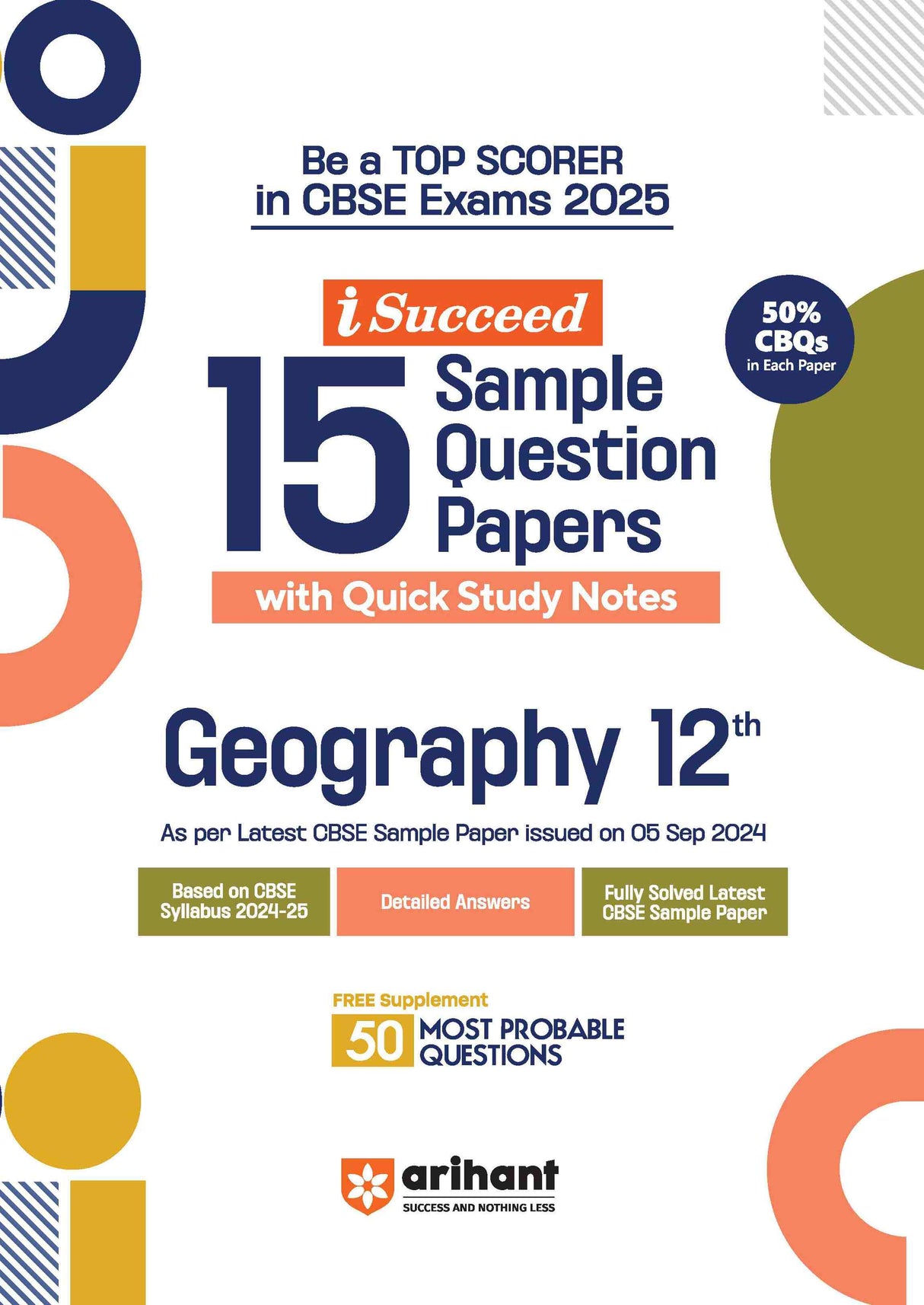 i-Succeed CBSE Geography Class 12th | 15 Sample Question Papers | For CBSE Exams 2025 - Retail Maharaj