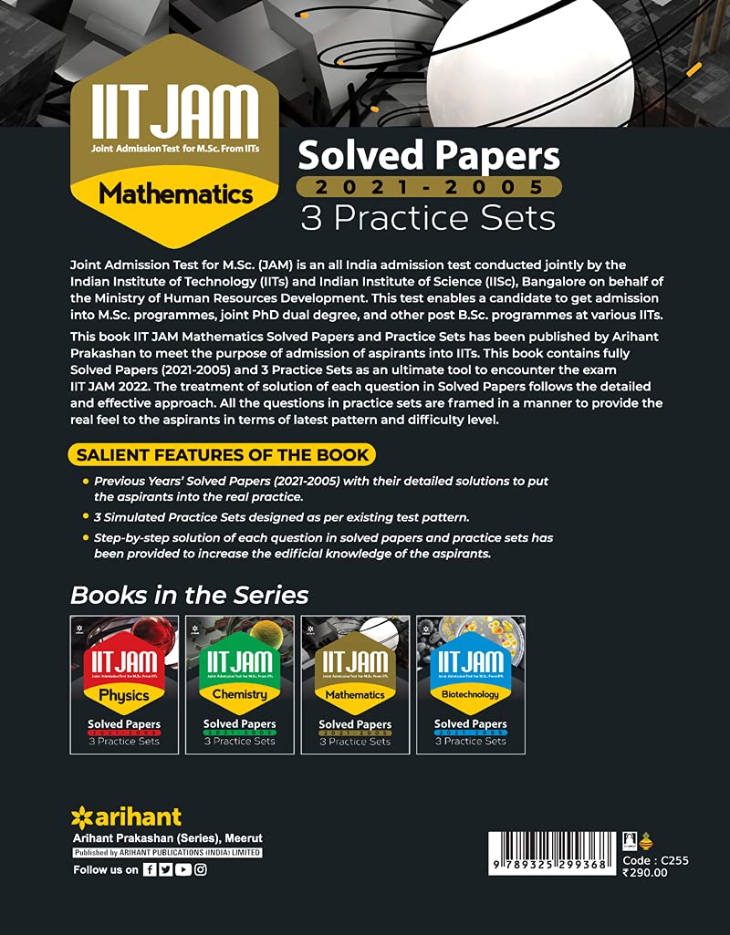 IIT JAM Mathematics Solved Papers and Practice sets 2022 - Retail Maharaj