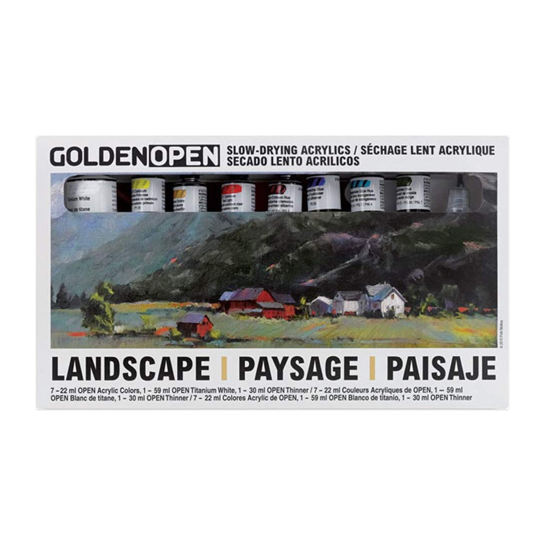 Golden Open Landscape Acrylic Color Set of 8 With Thinner - Retail Maharaj