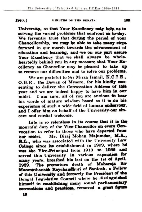 P.C. Ray and The University of Calcutta