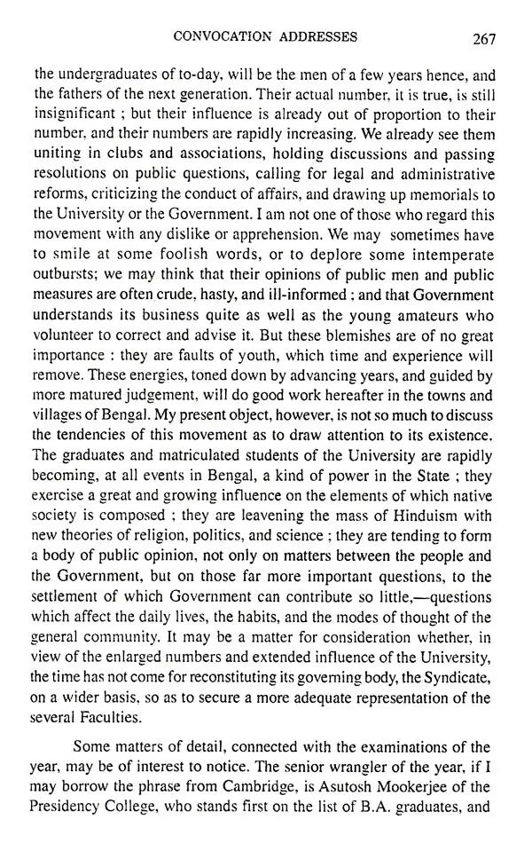 Convocation Address (1858 - 1906)