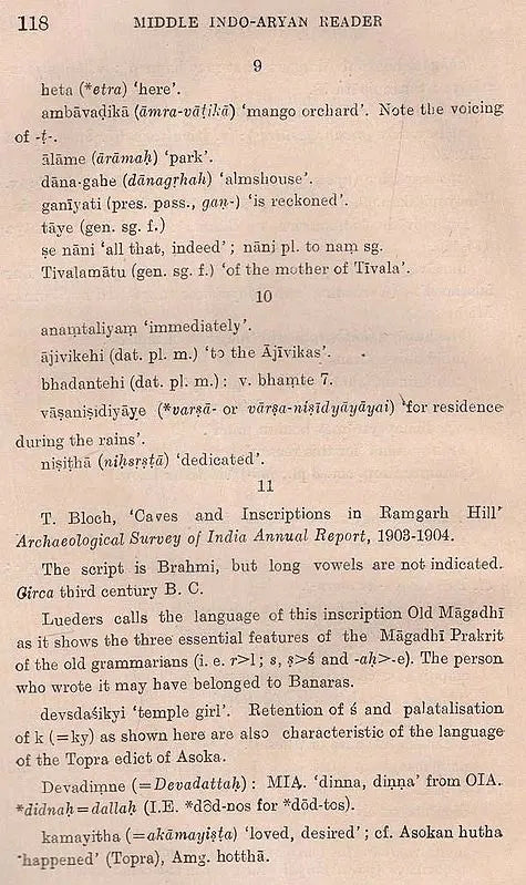 A Middle Indo-Aryan Reader in Volume 2: Notes (An Old and Rare Book)